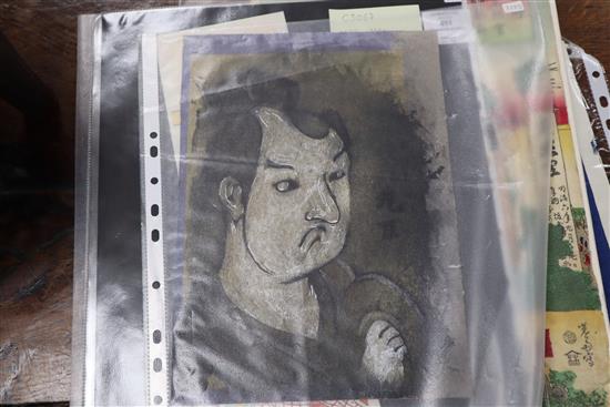 Japanese School, a group of assorted unframed woodblock prints